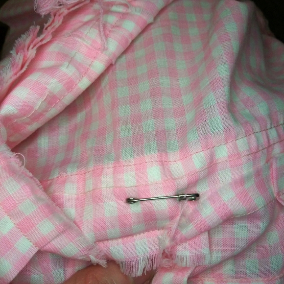Vintage 1920-30's Toddler's Pink & White Gingham Handmade Dropped Waist Dress - Picture 12 of 13
